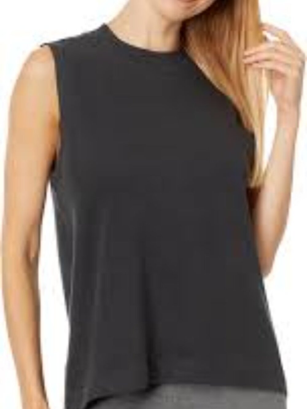 PACT Organic Airplane Mock Neck Shell Charcoal Gray Size Large